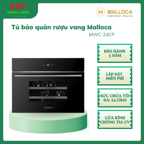 Malloca MWC-24CP – Tủ bảo quản rượu âm tủ – Sức chứa 24 chai – Nhiệt độ 4 đến 20°C