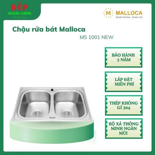 Malloca MS 1001 NEW – Chậu Rửa Chén Bếp Inox 304 – Độ Dày 0.8mm – Bền Bỉ - Ngăn mùi