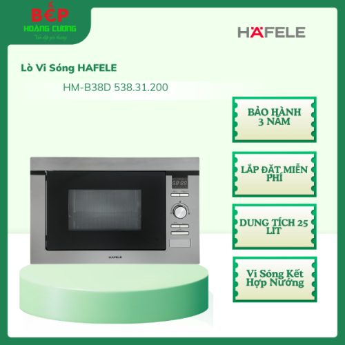 Hafele 538.31.200 Lò Vi Sóng HM-B38D 25L - Điều khiển điện tử – Rã đông nhanh – Hàng chính hãng