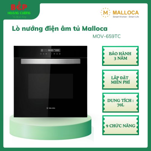Lò Nướng Điện Âm Tủ MOV-659TC – 70L, 9 Chức Năng, Mặt Kính Đen, Nướng Xiên Quay, Quạt Tản Nhiệt