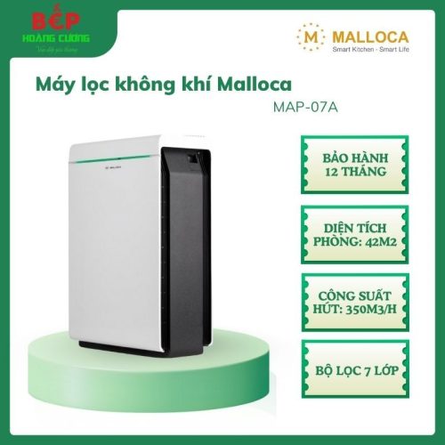 Malloca Máy lọc không khí MAP-07A - Sử dụng cho diện tích phòng 42m2, UV diệt khuẩn