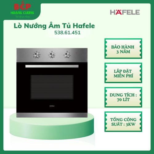 Lò nướng Hafele HO-4K70A 538.61.451 – Thiết kế âm tủ sang trọng, cửa kính 3 lớp, dễ vệ sinh