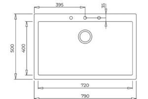 Kích thước chậu đá Teka MAESTRO FORSQUARE 72.40 TG (STONEGREY) 115230001