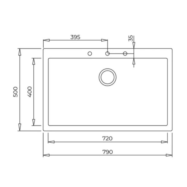 Kích thước chậu đá Teka MAESTRO FORSQUARE 72.40 TG (STONEGREY) 115230001