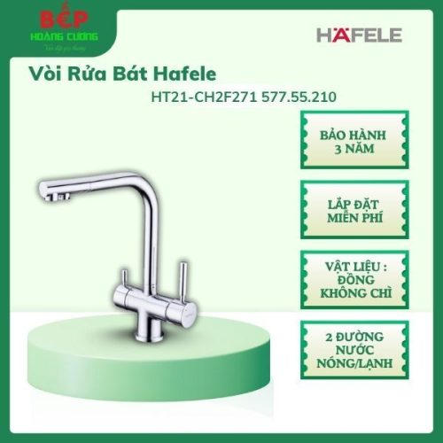 Vòi Rửa Bát HT21-CH2F271 Hafele 577.55.210 – Inox mạ chrome sáng bóng – Tích hợp đường nước uống