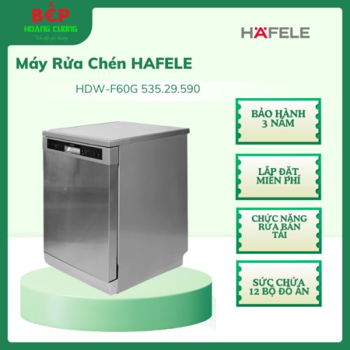 Hafele 535.29.590 Máy Rửa Chén Độc Lập HDW-F60G – Chính Hãng – Rửa Sạch, Sấy Khô - Miễn Phí Lắp Đặt