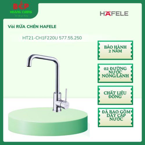 Vòi Rửa Chén Hafele HT21-CH1F220U 577.55.250, inox 304 phủ chrome, vòi nóng/lạnh