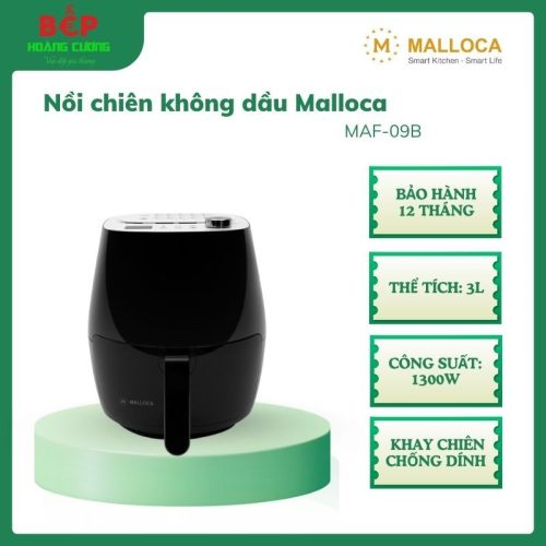 Malloca MAF-09B – Nồi chiên không dầu dung tích 3L – Công suất 1300W – 10 chương trình nấu