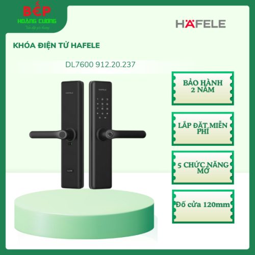 Khóa Điện Tử DL7600 Hafele 912.20.237, dành cho cửa có độ dày 38 - 60mm, Kết nối App