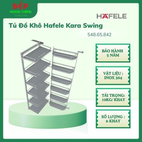 Tủ đồ khô Hafele Kara swing 548.65.842, tủ cao 6 tầng có tấm lót chống trượt, tủ rộng 450 mm