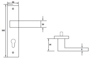 Thiết kế của Tay Nắm Gạt Đế Dài C/C 72mm Hafele 903.78.591