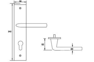 THiết kế của Tay Nắm Gạt Đế Dài C/C 72mm Hafele 903.98.465