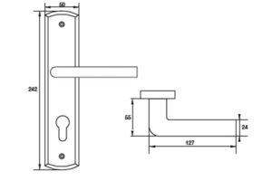 Thiết kế của Tay Nắm Gạt Cửa Chính Đế Dài Hafele 903.98.469