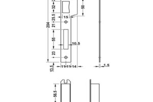 Thiết kế của Thân Khóa Lưỡi Gà Chốt Chết C/C 85mm Hafele 911.02.165