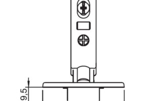 Kích thước của Bản lề trùm ngoài Metalla SM 95º Mini Hafele 311.04.440
