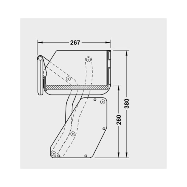 Kích thước của Kệ nâng hạ Imove Anthracite Double Hafele 504.68.313