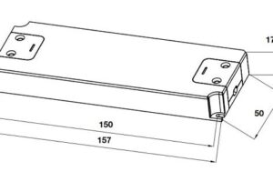 Kích thước của Nguồn đèn Led Stella 12V Cucina 833.01.911 157 x 50 x 17