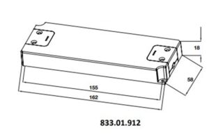 Kích thước của Nguồn đèn Led Stella 12V Cucina 833.01.912 161 x 57 x 19