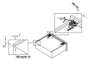 Ray âm EPC EVO Hafele giảm chấn mở 3/4 433.32.502
