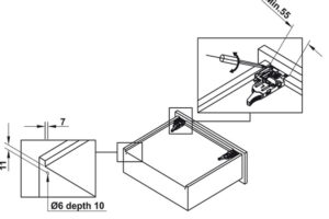 Kích thước của Ray âm EPC EVO Hafele giảm chấn mở 3/4 433.32.506