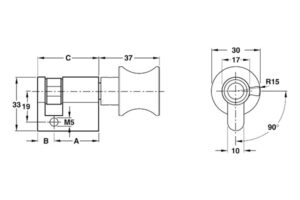 Kích thước của Ruột khóa 1 đầu vặn Hafele 916.96.207, 40mm đồng thau