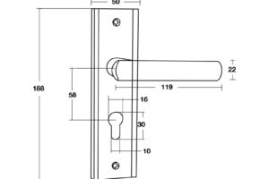 Kích thước của Tay nắm đế dài Bauma BM066-58 905.99.091