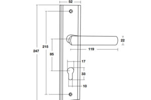 Kích thước của Tay nắm đế dài Bauma BM066-85 905.99.090