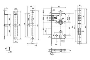 Kích thước của Thân khóa Bauma H5845 911.25.561