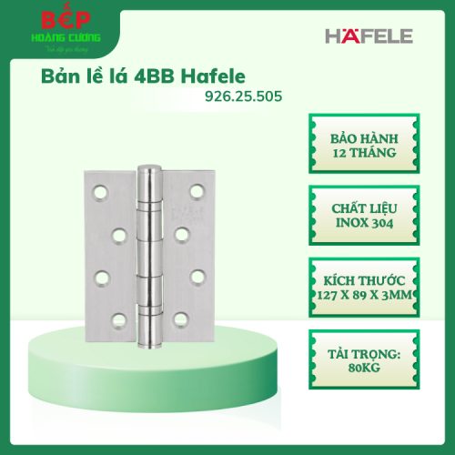 Hafele 926.25.505 – Bản lề lá 4 vòng bi – Inox 304 – Kiểu dáng hiện đại