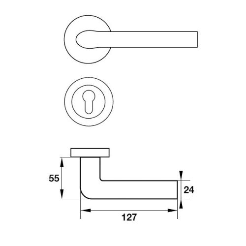 Tay Nắm Gạt Có Nắp Che Cửa Phòng Hafele 903.99.991