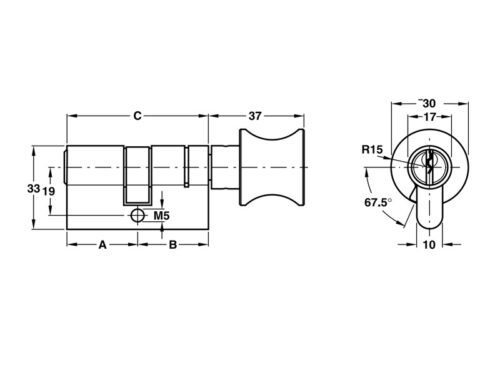 Hafele 916.63.321 ruột khóa 61mm, đầu chìa và đầu vặn, bảo vệ tối ưu, vật liệu đồng thau cao cấp 13 Kích thước của Ruột khóa 1 đầu chìa, 1 đầu vặn Hafele 916.63.321, 61, mm Đồng thau