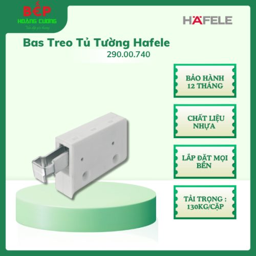 Hafele 290.00.740 – Bas Treo Tủ Tường 130Kg – Nhựa Màu Trắng – Điều Chỉnh 2 Chiều – Chính Hãng - CHB