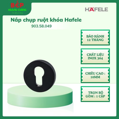 Hafele 903.58.049 - nắp che ruột khóa tròn inox 304 màu đen mờ, hoàn thiện và bảo vệ khóa