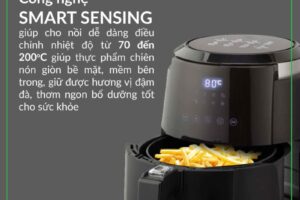 công nghệ nồi chiên không dầu 3.5L Eurosun EU-AR15B
