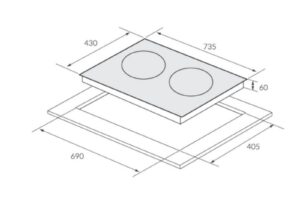 Kích thước của bếp từ kết hợp hồng ngoại 2 vùng nấu Eurosun EU-TE259Pro