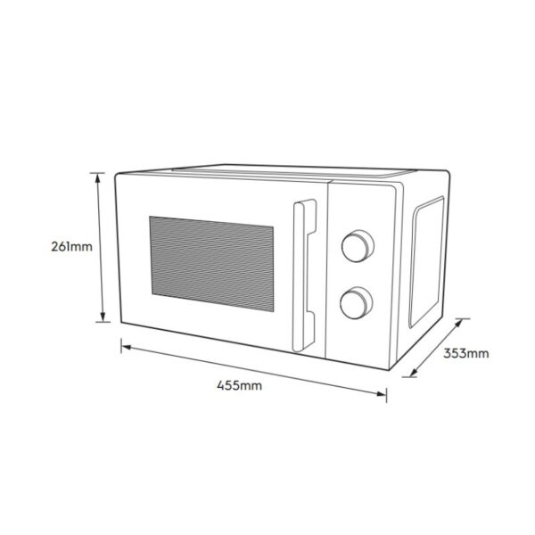 Kích thước lò vi sóng mini có nướng đối lưu 20L Electrolux EMG20K22B