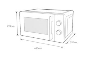 Kích thước lò vi sóng mini có nướng đối lưu 23L Electrolux EMG23K22B