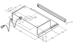 Kích thước máy hút mùi âm tủ Electrolux EFP9520X