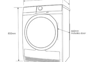 Kích thước máy sấy bơm nhiệt Electrolux 8kg EDH803Q7WB