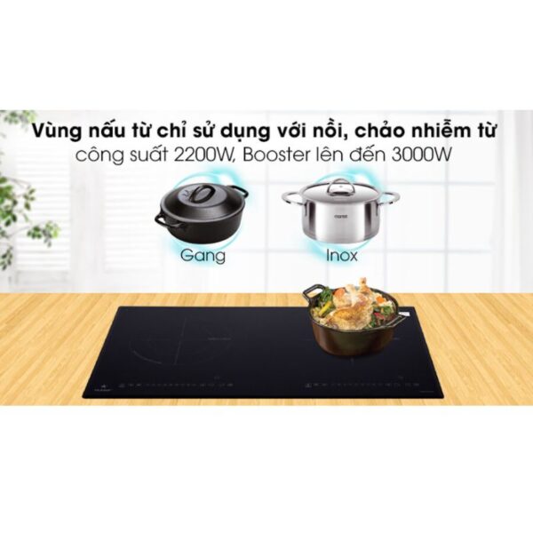 Công suất bếp từ kết hợp hồng ngoại Pramie PRMY-2108 2 vùng nấu lắp âm