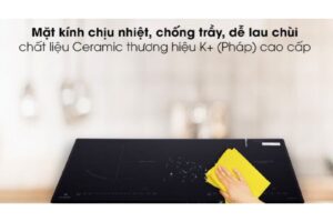 Mặt kính bếp từ kết hợp hồng ngoại Pramie PRMY-2108 2 vùng nấu lắp âm