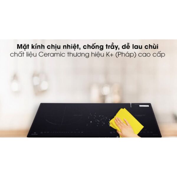 Mặt kính bếp từ kết hợp hồng ngoại Pramie PRMY-2108 2 vùng nấu lắp âm