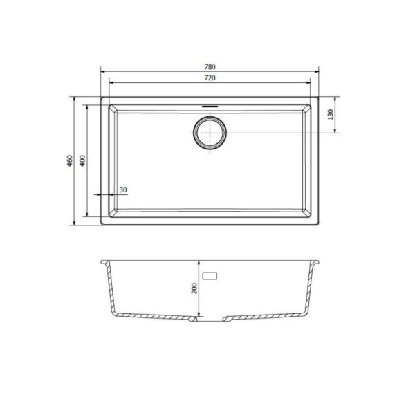 Thiết kế của chậu rửa bát 1 hố Reginox AMSTERDAM 72 HMH.R30899