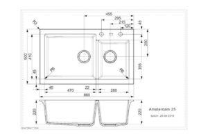 Thiết kế của chậu rửa bát 2 hố Reginox AMSTERDAM 25 HMH.R31087