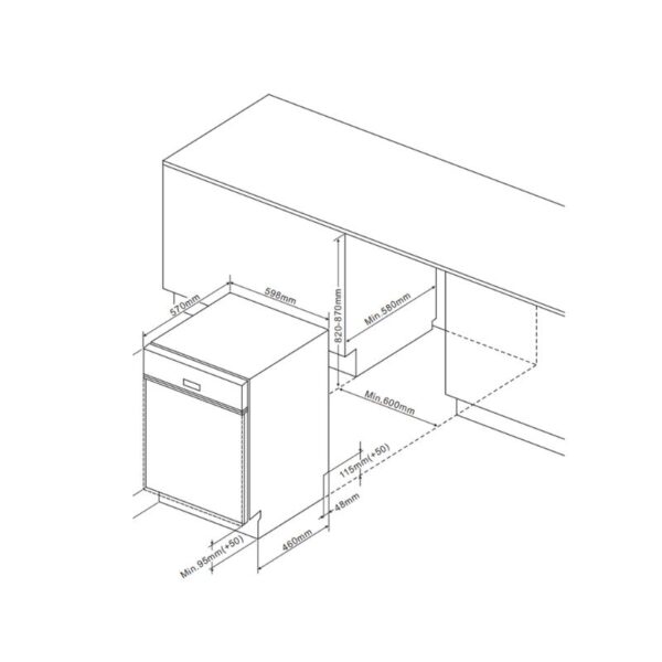 Thiết kế của máy rửa bát âm tủ Fagor 3LVF-62SSSI