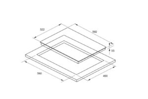 Thiết kế của bếp từ kết hợp hồng ngoại Fagor 3VFT-630AS lắp am