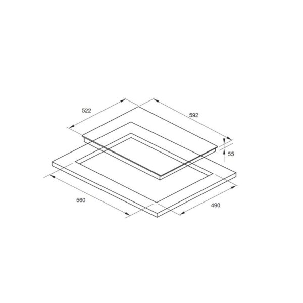 Thiết kế của bếp từ kết hợp hồng ngoại Fagor 3VFT-630AS lắp am