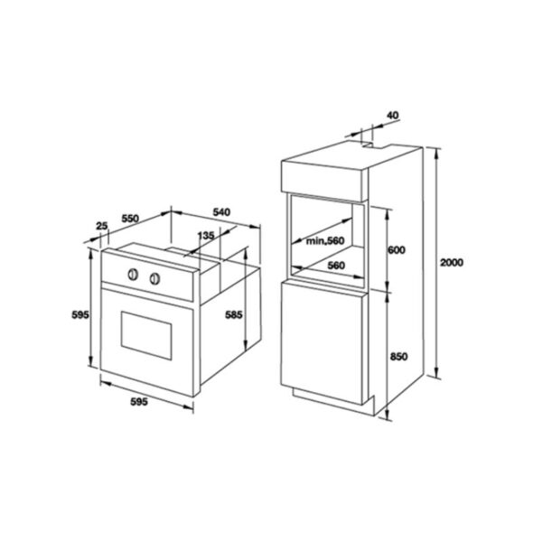 Thiết kế lắp đặt của lò nướng hấp kết hợp Fagor 8H-875TCX A