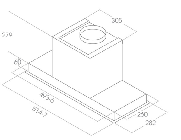 Kích thước máy hút mùi âm tủ Elica HIDDEN 2.0 IXGL/A/90 PRF0097708A