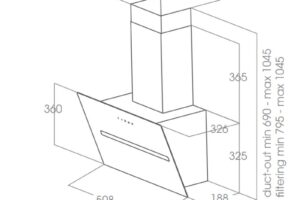 Kích thước máy hút mùi áp tường Elica PRF0166933